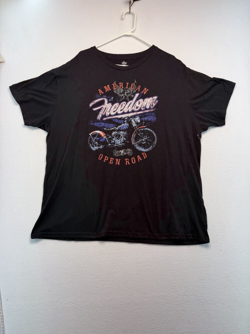 American Freedom Open Road Motorcycle Graphic Mens Biker Tee 3XL USA